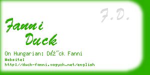 fanni duck business card